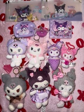 Sanrio kuromi plush keychain bundle